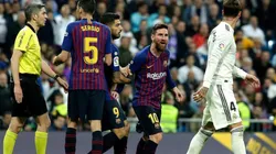 DOS VECES, SERGIO. Messi se encara con Ramos, quien le había dado un codazo (Foto: Getty).