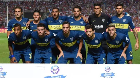 El equipo de Boca ante Unión.