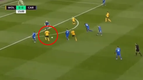 Asistencia de Raúl JIménez ante Cardiff.