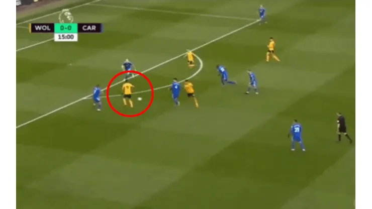 Asistencia de Raúl JIménez ante Cardiff.