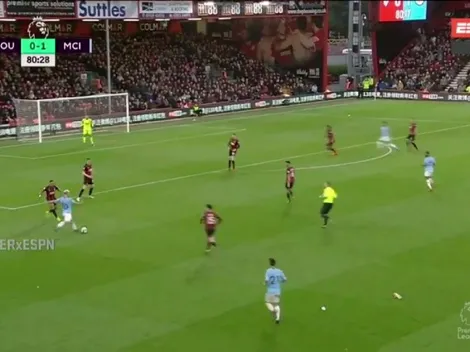 Es un distinto: Agüero la pinchó desde lejos y casi mete el gol del mes