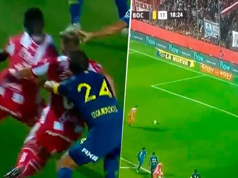 Izquierdoz agarró todo lo que tenía a su lado y Fragapane cambió penal por gol
