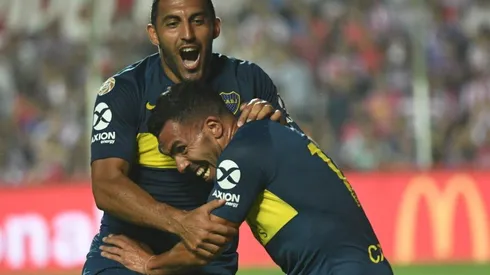 Boca festeja el gol de Carlos Tevez.