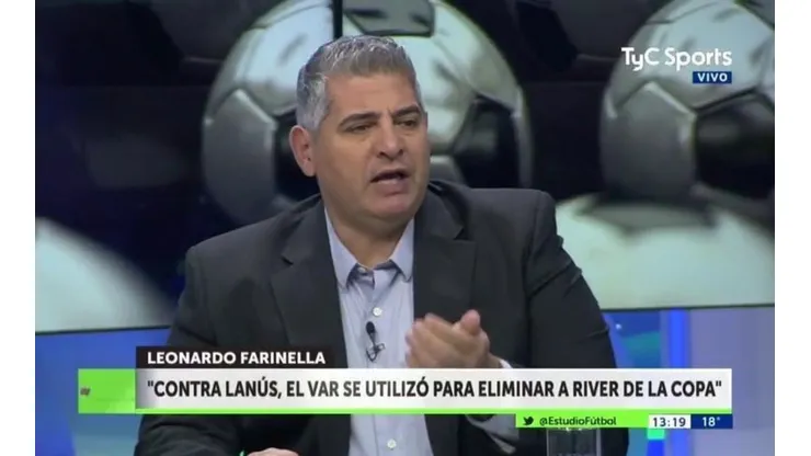 Leo Farinella en el programa Estudio Fútbol.