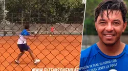 Gallardo cambió de deporte: lo filmaron jugando al tenis y causó furor en las redes