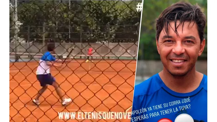 Gallardo cambió de deporte: lo filmaron jugando al tenis y causó furor en las redes