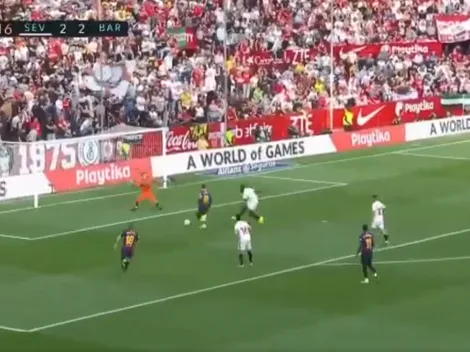 ¡Messi llegó al triplete picándosela al portero de Sevilla!