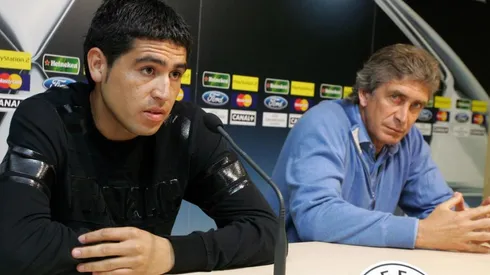 Riquelme y Pellegrini, juntos.