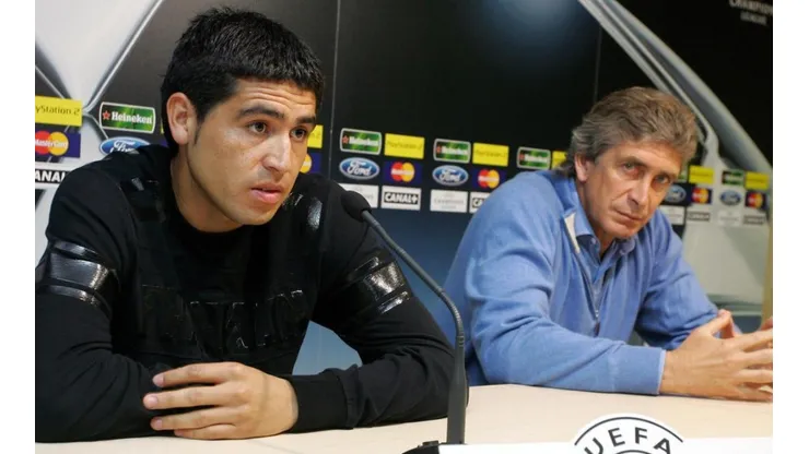 Riquelme y Pellegrini, juntos.