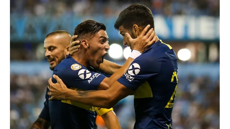 ASÍ ESTÁN. Cristian Pavón celebra el gol de Boca con Lisandro López (Foto: Getty).