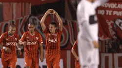 Trejo festeja su gol ante Olimpia en la Sudamericana 2015.