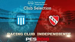 El clásico entre Independiente y Racing también se vive en el PES 2019