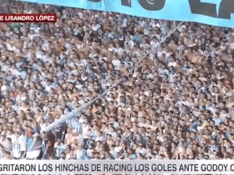 Fútbol argentino: las avalanchas de los hinchas de Racing en los goles de ayer