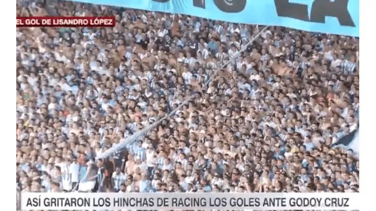 Foto de los hinchas de Racing.