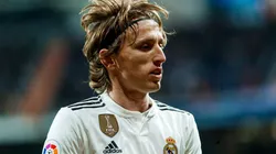 Luka Modric en un partido de Real Madrid.