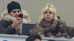 Icardi y Wanda Nara en el palco del Inter.