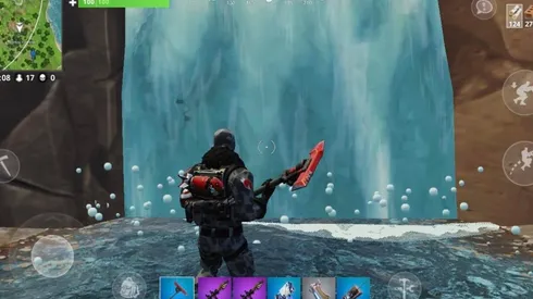 Visita Cascadas en Fortnite - Desafío Horas Extra