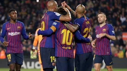 Boateng en el festejo del gol de Messi.