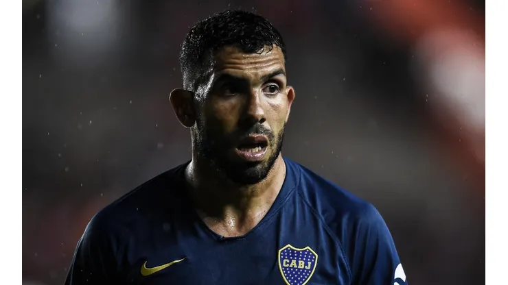 Carlos Tevez con la camiseta de Boca.