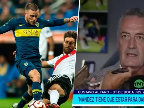 Alfaro dio a entender que Nández no da más de la manija por volver a jugar en Boca