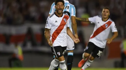 Casco festeja su gol ante Racing.