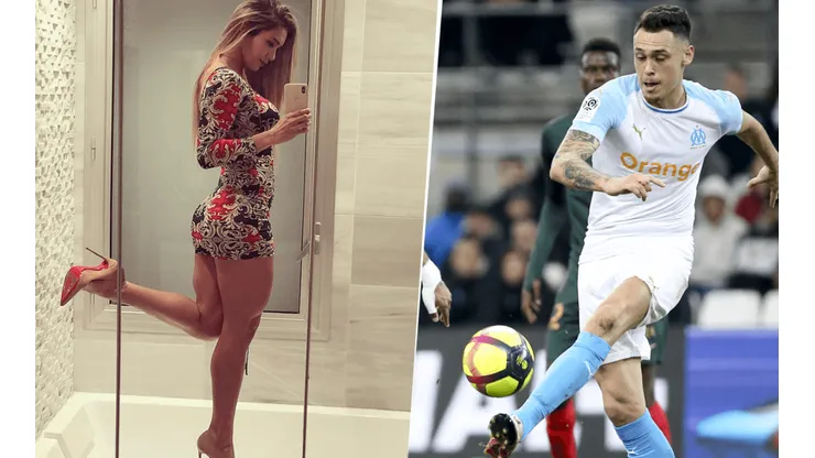 Foto de Lucas Ocampos junto a su novia.
