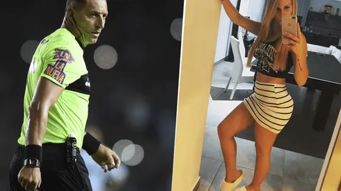 Foto de Néstor Pitana junto a su pareja.