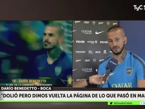 Benedetto dijo que usa el festejo de sacar la lengua "por cábala" y en River están llorando de la risa