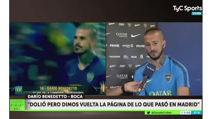 Benedetto dijo que usa el festejo de sacar la lengua "por cábala" y en River están llorando de la risa