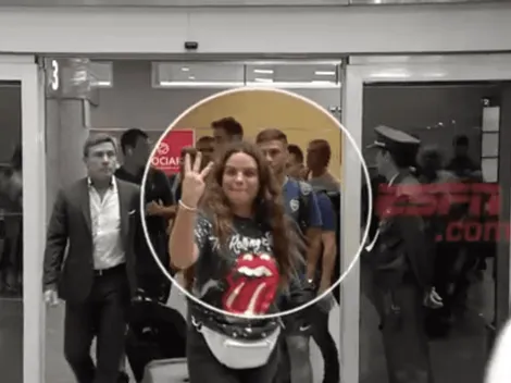 La reacción del plantel de Boca cuando una hincha de River hizo el gesto del 3-1