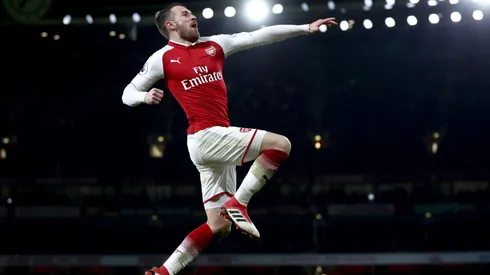 Aaron Ramsey festejando un gol en Arsenal.