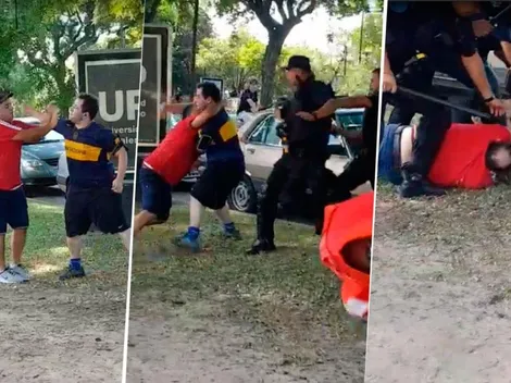 El hincha de Boca qué pasó por el Monumental ¡termino a las piñas con uno de River!