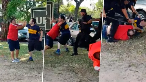 El hincha de Boca qué pasó por el Monumental ¡termino a las piñas con uno de River!