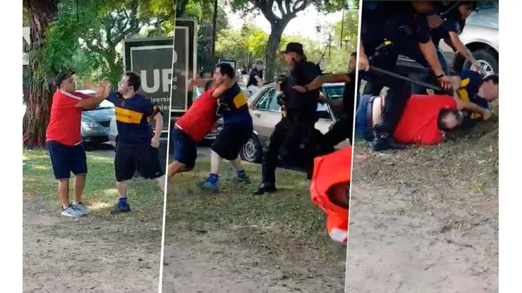 El hincha de Boca qué pasó por el Monumental ¡termino a las piñas con uno de River!