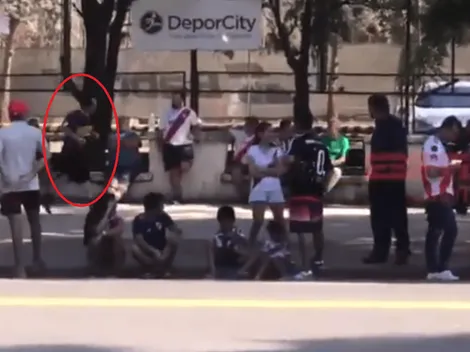 Está loco: en la previa del partido vs Racing, un hincha de Boca apareció entre los de River