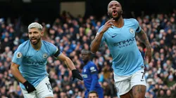 Sterling celebra el primer tanto del partido.