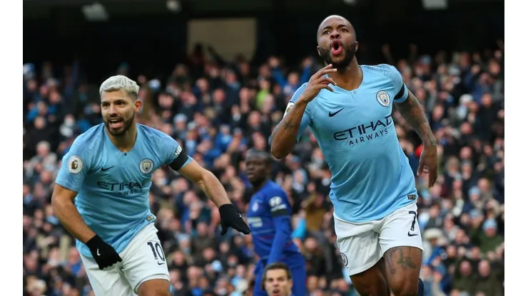 Sterling celebra el primer tanto del partido.