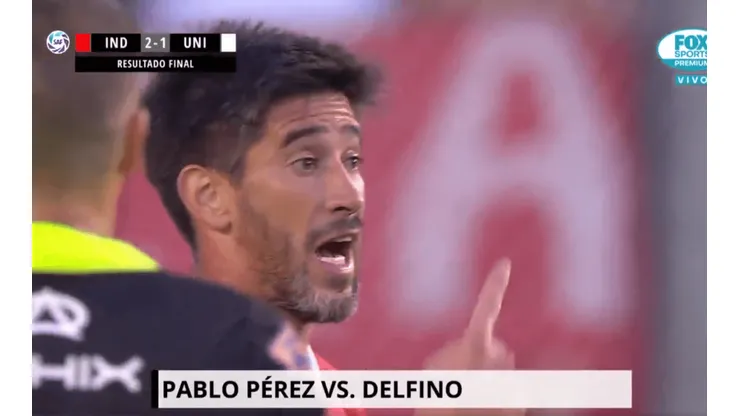 Pablo Pérez se cruzó feo con Delfino adentro de la cancha: "Acá te hacés el vivo, afuera no"