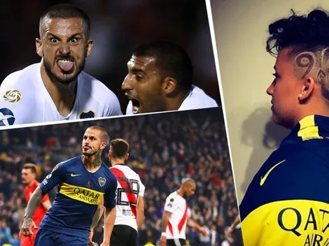 La peor hincha de Boca: se dibujó en el pelo el festejo de Benedetto