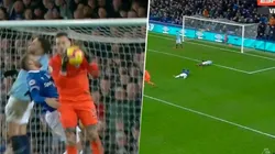 Fuerte choque de Otamendi.