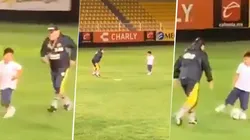 Nos morimos de amor: Maradona jugó con su hijo en la cancha de Dorados