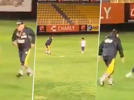 Nos morimos de amor: Maradona jugó con su hijo en la cancha de Dorados