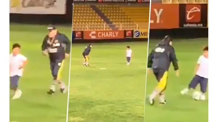 Nos morimos de amor: Maradona jugó con su hijo en la cancha de Dorados