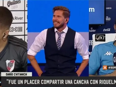 Vignolo cruzó al aire a Cvitanich con Quintero y el de Racing hizo reír a todos: "Aflojá un poco"