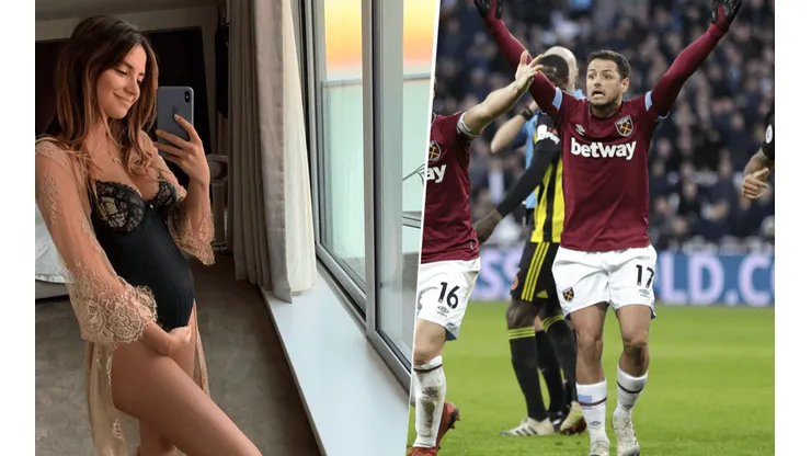 Foto de Chicharito Hernández y su mujer.