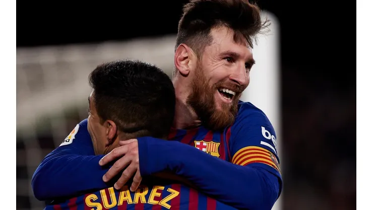 Foto de Lionel Messi junto a Luis Suárez.
