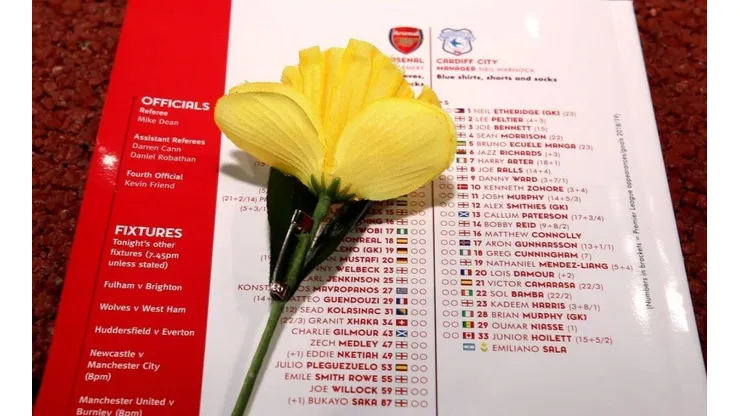 Hermoso gesto del Arsenal con el Cardiff en la previa del primer partido luego del accidente de Sala