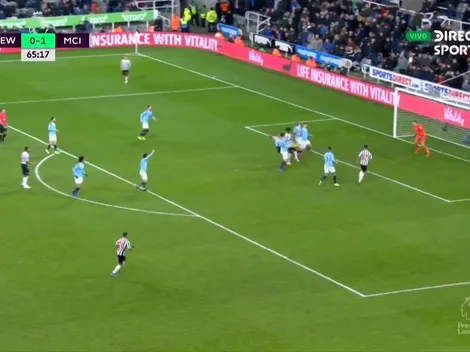 Tijera hermosa de Rondón en medio del tumulto para el empate de Newcastle ante el City