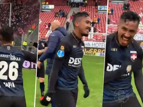 Orgullo: Tapia tuvo otra gran actuación y celebró con los fanáticos del Willem II una nueva victoria