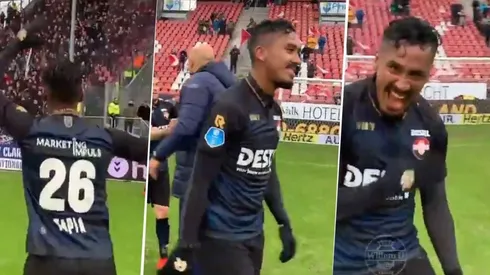 Orgullo: Tapia tuvo otra gran actuación y celebró con los fanáticos del Willem II una nueva victoria